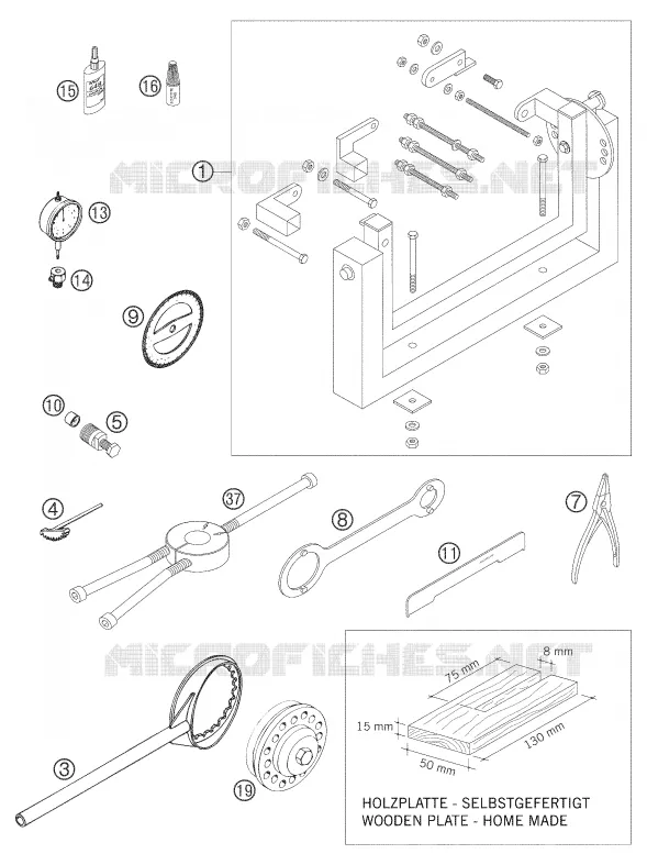 OUTILLAGE SPECIFIQUE (MOTEUR) KTM MOTO 250 2005 EXC  250 EXC SIX-DAYS