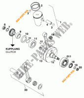 VILEBREQUIN / PISTON pour KTM 250 EXC MARZOCCHI/OHLINS 13LT de 1996