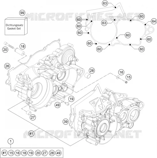CARTER MOTEUR KTM MOTO 250 2016 EXC  250 EXC