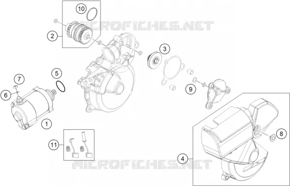 Démarreur électrique Renforcé 410W Pour KTM EXC/XC 200 250 300 – Pièce De Rechange Haute Performance