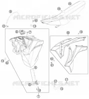 RESERVOIR / SELLE pour KTM 250 EXC de 2013