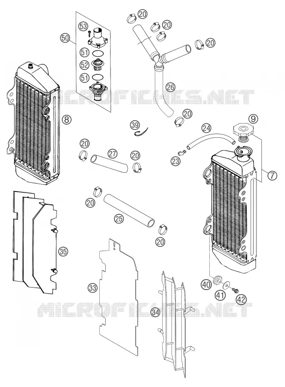 CIRCUIT DE REFROIDISSEMENT KTM MOTO 250 2004 EXC  250 EXC