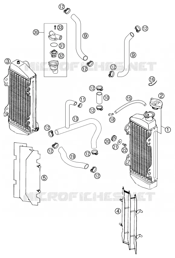 CIRCUIT DE REFROIDISSEMENT KTM MOTO 250 2001 EXC  250 EXC