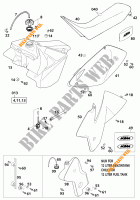 RESERVOIR / SELLE pour KTM 250 EXC de 2001