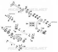 MECANISME DE SELECTION DE VITESSES pour KTM 250 EXC 12LT de 1999