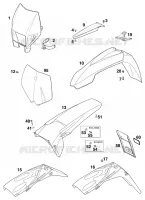 PLASTIQUES pour KTM 250 EXC 12LT de 1999