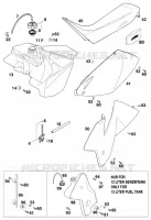 RESERVOIR / SELLE pour KTM 250 EXC 12LT de 1999