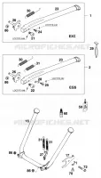 BEQUILLE LATERALE / CENTRALE pour KTM 200 EXC JACKPINER de 1997