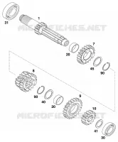 BOITE DE VITESSES   ARBRE PRIMAIRE pour KTM 200 EXC JACKPINER de 1997