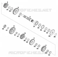 BOITE DE VITESSES   ARBRE SECONDAIRE pour KTM 200 EXC JACKPINER de 1997