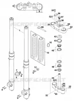 FOURCHE / T DE FOURCHE pour KTM 200 EXC JACKPINER de 1997