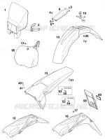 PLASTIQUES pour KTM 200 EXC JACKPINER de 1997