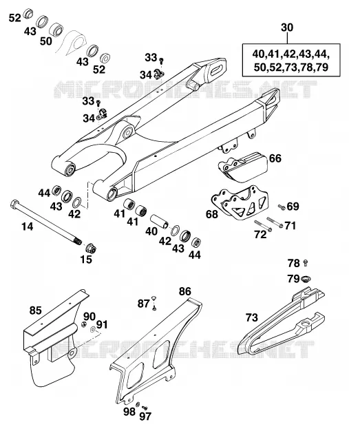 BRAS OSCILLANT  KTM MOTO 200 1997 EXC  200 EXC JACKPINER