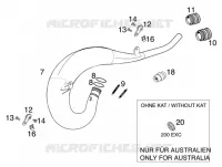 ECHAPPEMENT pour KTM 200 EXC GS 8KW de 2000
