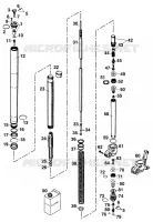 FOURCHE (PIECES) pour KTM 200 EXC GS 8KW de 2000