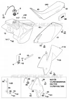 RESERVOIR / SELLE pour KTM 200 EXC GS 8KW de 2000