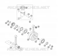 VILEBREQUIN / PISTON pour KTM 200 EXC de 2007