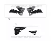 AUTOCOLLANTS pour KTM 200 EXC de 2006