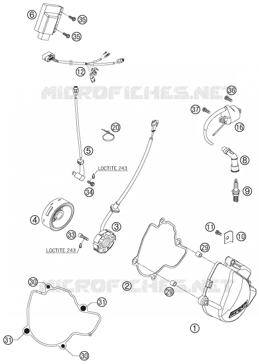 ALLUMAGE KTM MOTO 250 2008 SXS-F  250 SXS-F