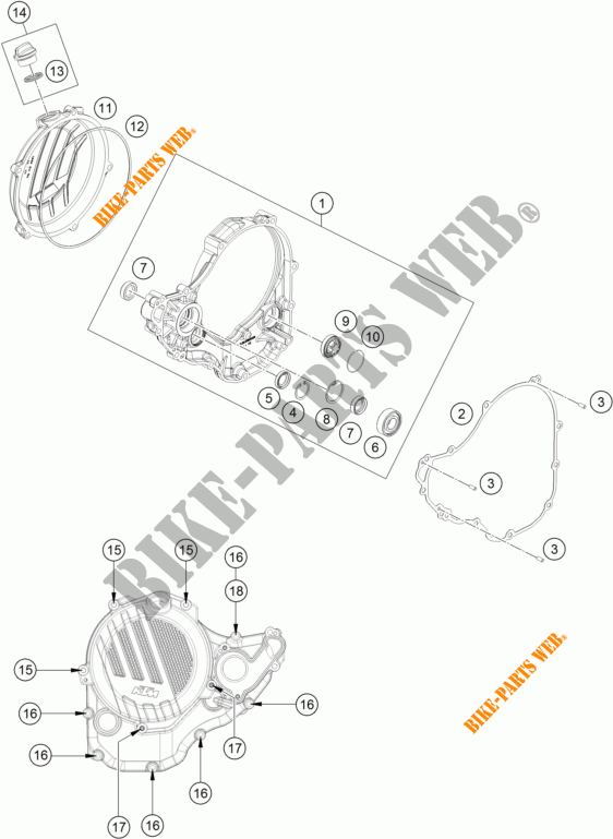 CARTER EMBRAYAGE pour KTM 250 SX-F FACTORY EDITION de 2017