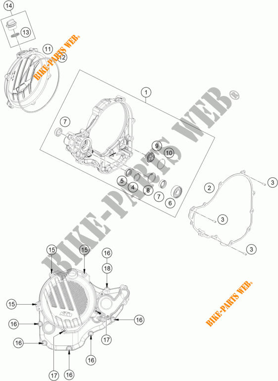 CARTER EMBRAYAGE pour KTM 250 SX-F de 2016