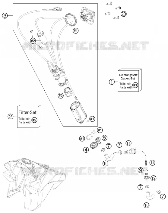 POMPE A ESSENCE KTM MOTO 250 2015 SX-F  250 SX-F
