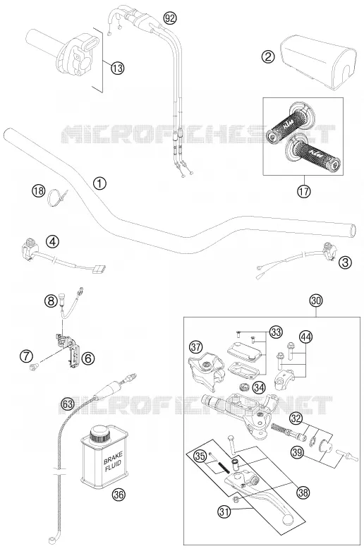 GUIDON / COMMANDES KTM MOTO 250 2013 SX-F  250 SX-F