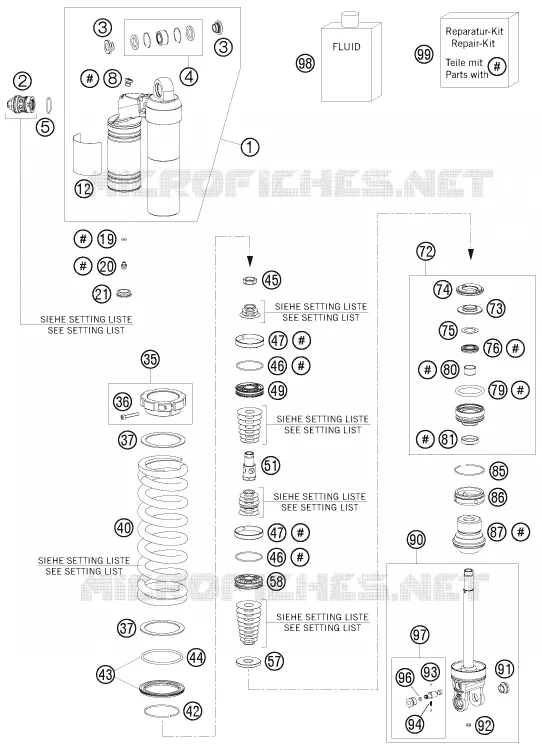 AMORTISSEUR (PIECES) KTM MOTO 250 2009 SX-F  250 SX-F