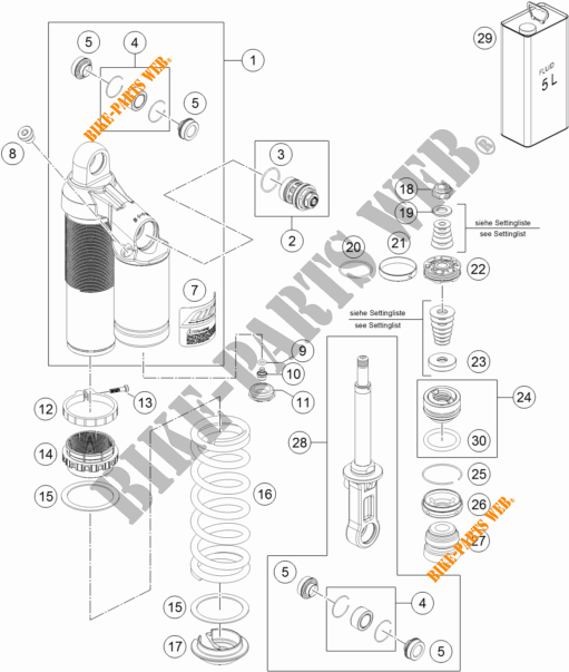 AMORTISSEUR (PIECES) pour KTM 1290 SUPER DUKE R SPECIAL EDITION ABS de 2016