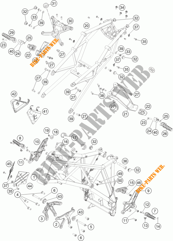 CADRE pour KTM 1290 SUPER DUKE R SPECIAL EDITION ABS de 2016