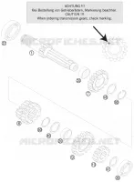 BOITE DE VITESSES   ARBRE PRIMAIRE pour KTM 125 SXS de 2008