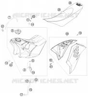 RESERVOIR / SELLE pour KTM 125 SXS de 2008
