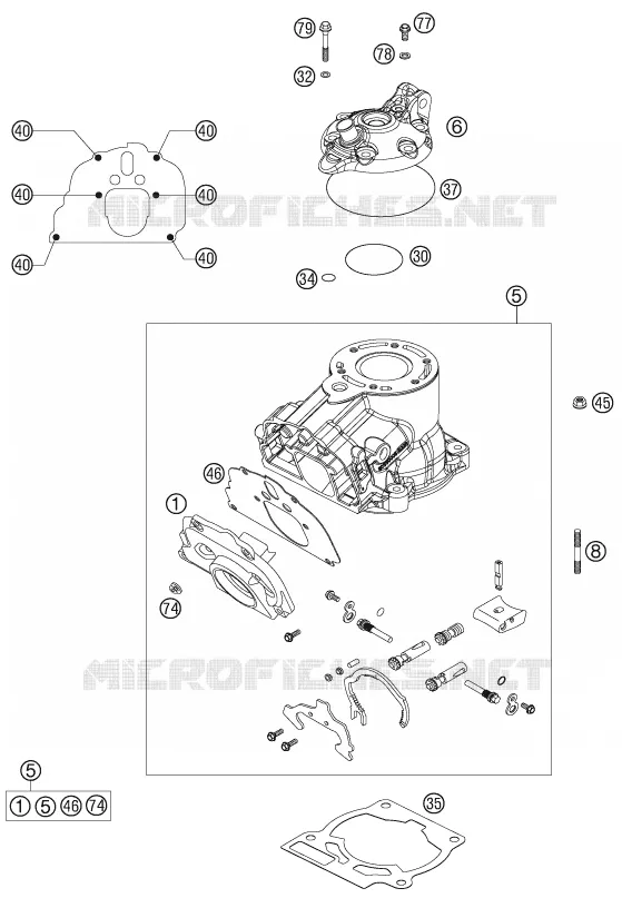 CYLINDRE / CULASSE KTM MOTO 125 2007 SXS  125 SXS