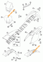 PLASTIQUES pour KTM 125 SXS de 2003