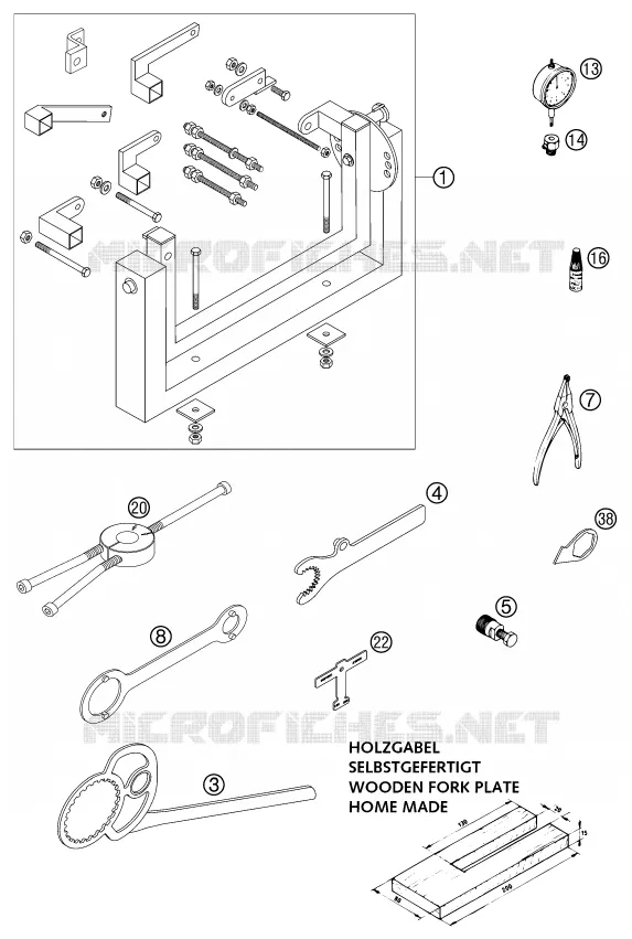 OUTILLAGE SPECIFIQUE (MOTEUR) KTM MOTO 125 2003 SXS  125 SXS