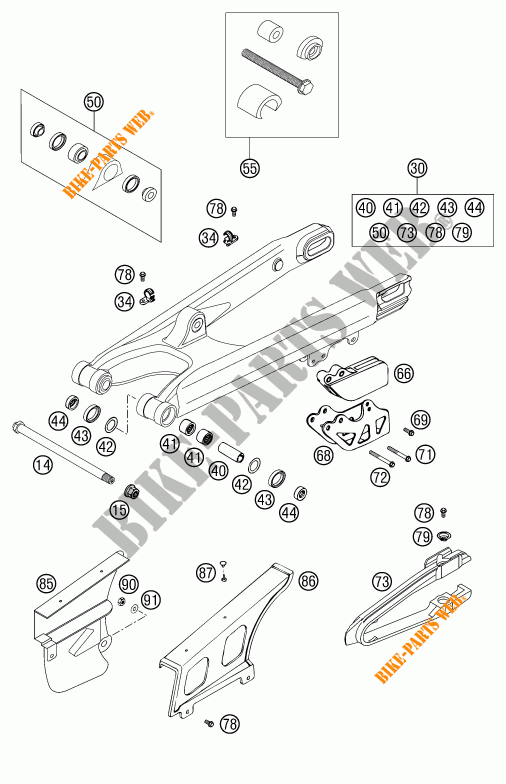 BRAS OSCILLANT  pour KTM 125 SXS de 2002