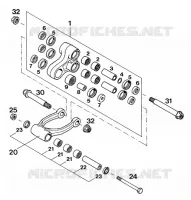 BIELLETTE D'AMORTISSEUR PRO LEVER pour KTM 125 SX MARZOCCHI/OHLINS de 1995