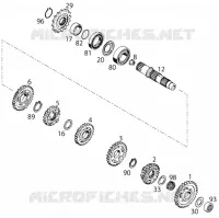 BOITE DE VITESSES   ARBRE SECONDAIRE pour KTM 125 SX MARZOCCHI/OHLINS de 1995