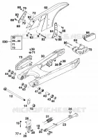 BRAS OSCILLANT  pour KTM 125 SX MARZOCCHI/OHLINS de 1995