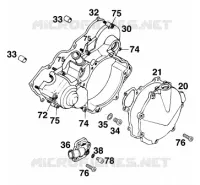 CARTER EMBRAYAGE pour KTM 125 SX MARZOCCHI/OHLINS de 1995