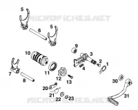 MECANISME DE SELECTION DE VITESSES pour KTM 125 SX MARZOCCHI/OHLINS de 1995