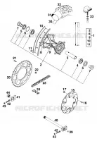 ROUE ARRIERE pour KTM 125 SX MARZOCCHI/OHLINS de 1995