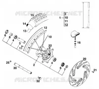 ROUE AVANT pour KTM 125 SX MARZOCCHI/OHLINS de 1995