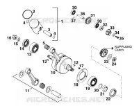 VILEBREQUIN / PISTON pour KTM 125 SX MARZOCCHI/OHLINS de 1995