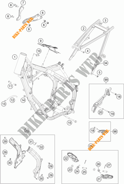 CADRE pour KTM 125 SX de 2018