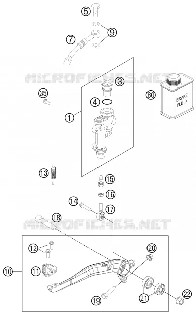 MAITRE CYLINDRE DE FREIN ARRIERE KTM MOTO 125 2015 SX  125 SX
