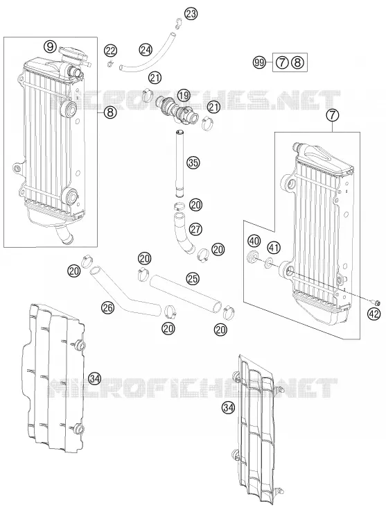 CIRCUIT DE REFROIDISSEMENT KTM MOTO 125 2013 SX  125 SX