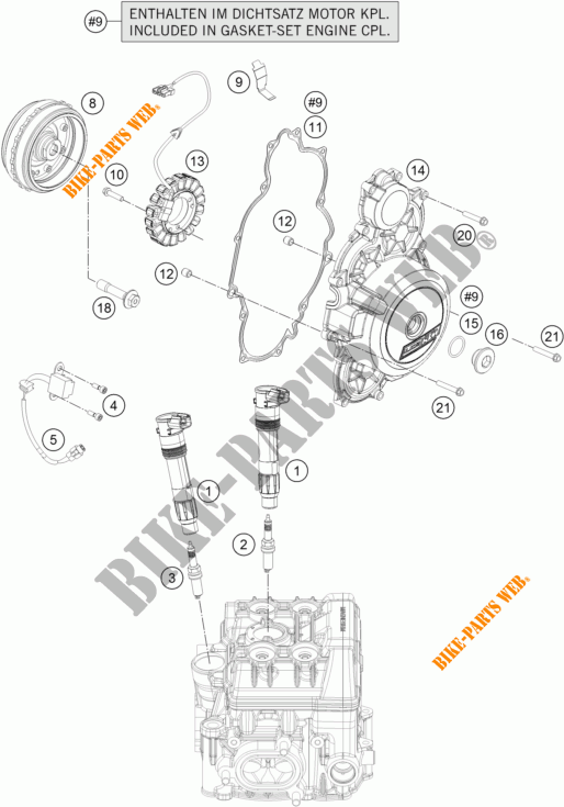 ALLUMAGE pour KTM 1290 SUPER DUKE R SPECIAL EDITION ABS de 2016