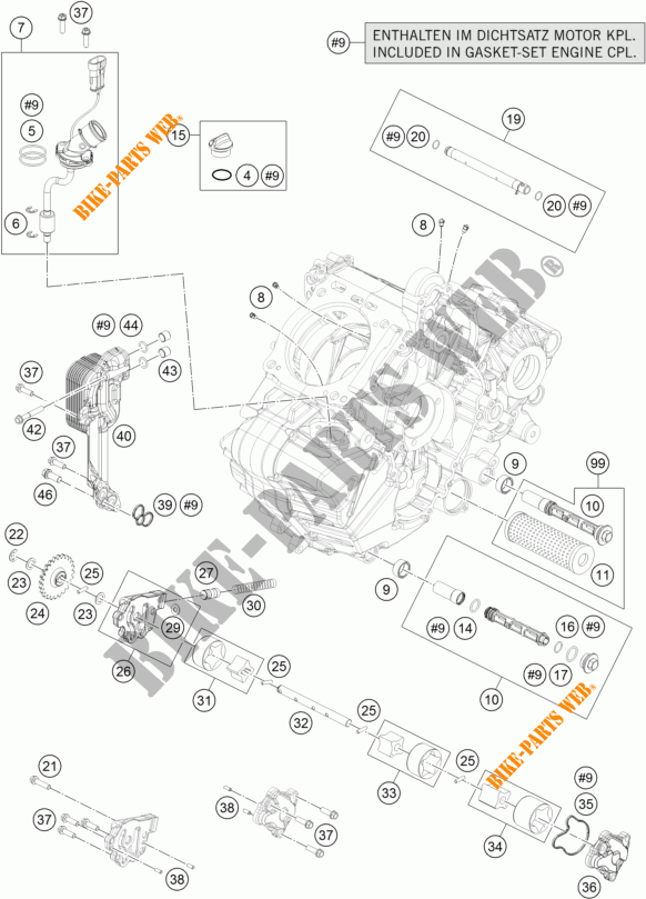 POMPE A HUILE pour KTM 1290 SUPER DUKE R SPECIAL EDITION ABS de 2016