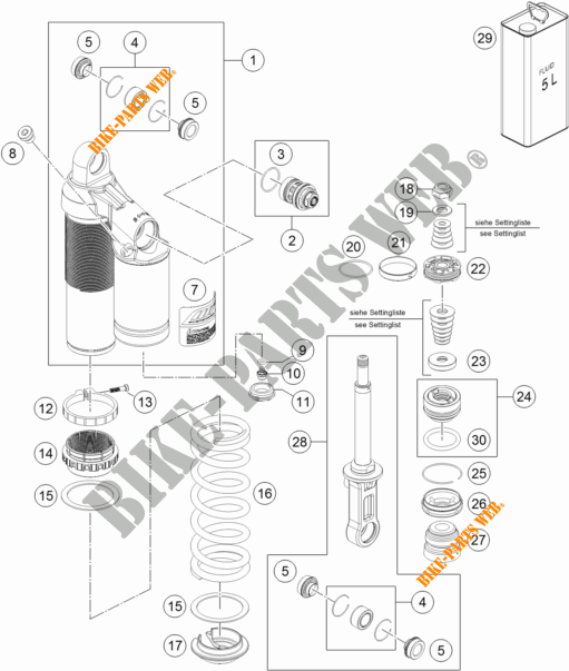 AMORTISSEUR (PIECES) pour KTM 1290 SUPER DUKE R WHITE de 2018